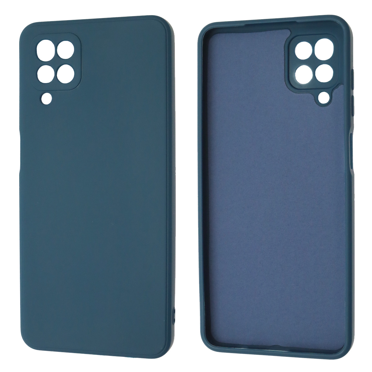 Чехол накладка для SAMSUNG Galaxy A12 4G (SM-A125), M12 (SM-A125F), силикон, бархат, цвет темно синий Чехол накладка для SAMSUNG Galaxy A12 4G (SM-A125), M12 (SM-A125F), силикон, бархат, цвет темно синий