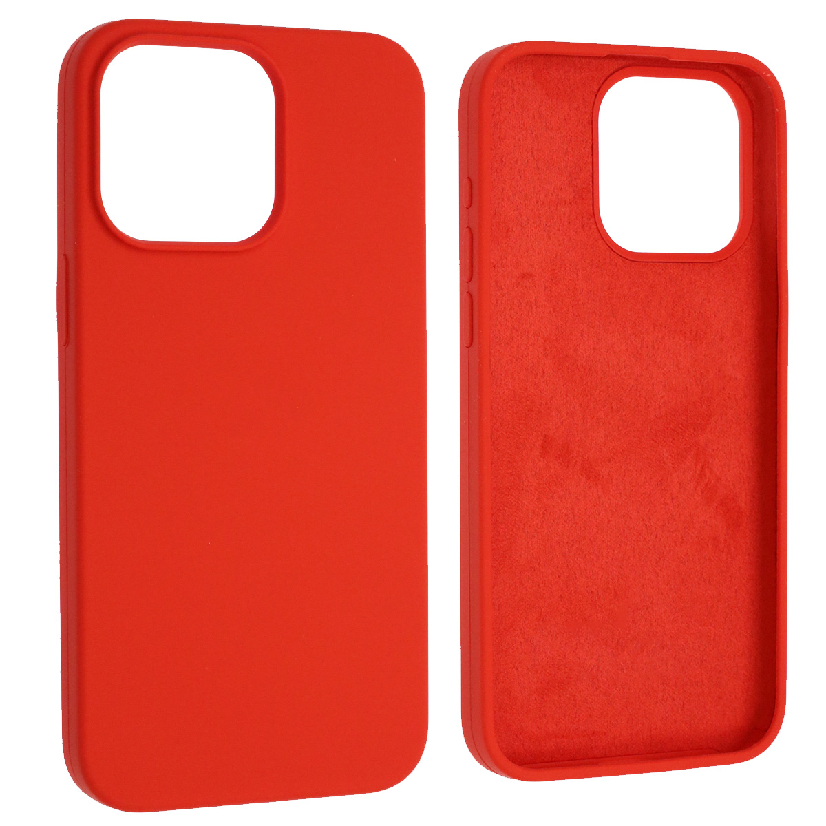 Чехол накладка Silicon Case для APPLE iPhone 15 Pro Max (6.7"), силикон, бархат, цвет красный Чехол накладка Silicon Case для APPLE iPhone 15 Pro Max (6.7"), силикон, бархат, цвет красный