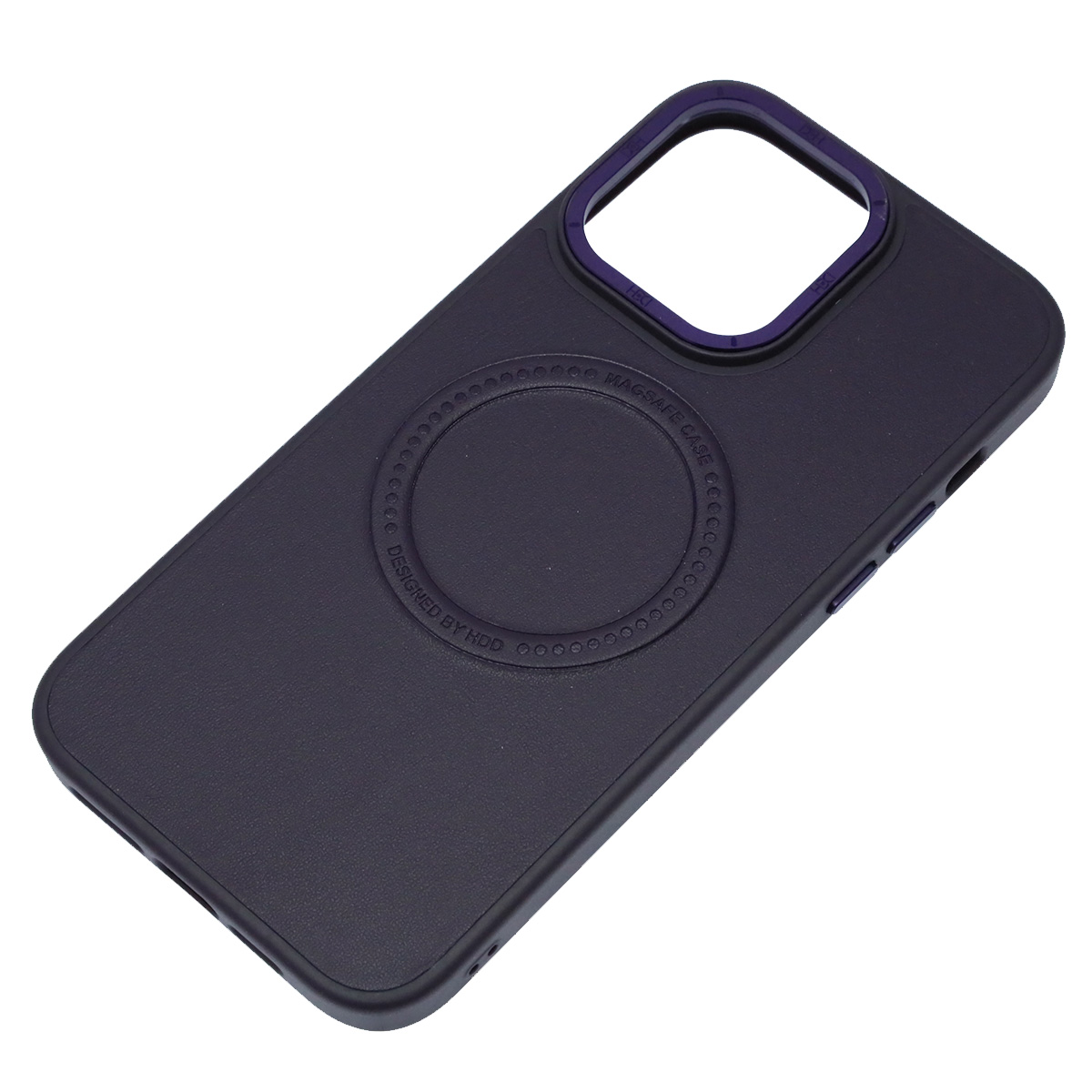 Чехол накладка Creative Stylish с поддержкой MagSafe для APPLE iPhone 14 Pro Max, защита камеры, экокожа, бархат, цвет темно фиолетовый
