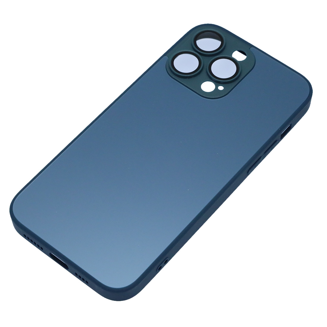 Чехол накладка AG Glass case для APPLE iPhone 14 Pro Max (6.7"), силикон, пластик, защита камеры, цвет синий