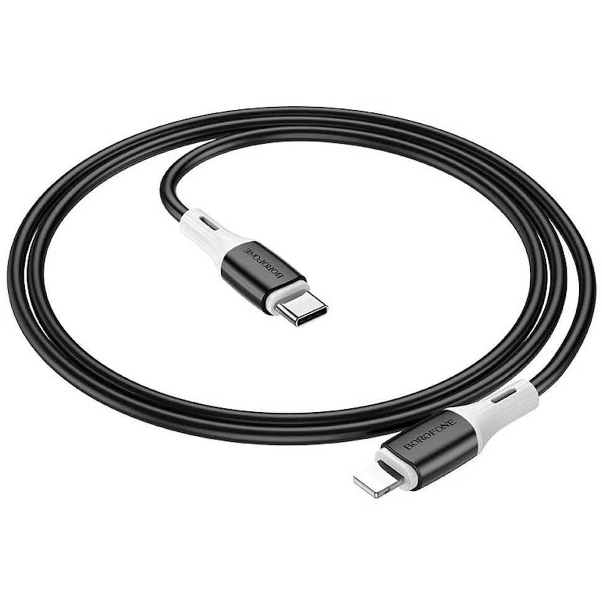 Кабель BOROFONE BX79 USB Type C на Lightning 8 pin, 20W, длина 1 метр, цвет черно белый Кабель BOROFONE BX79 USB Type C на Lightning 8 pin, 20W, длина 1 метр, цвет черно белый