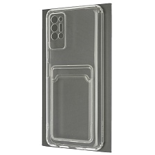 Чехол накладка CARD CASE для TECNO Pova 2, силикон, отдел для карт, цвет прозрачный Чехол накладка CARD CASE для TECNO Pova 2, силикон, отдел для карт, цвет прозрачный