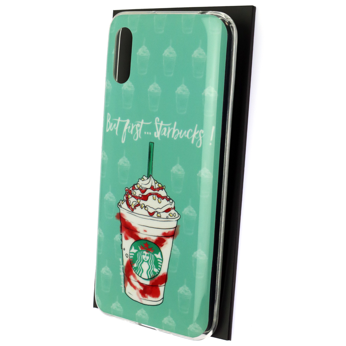 Чехол накладка для XIAOMI Redmi 9A, силикон, рисунок But first...Starbucks