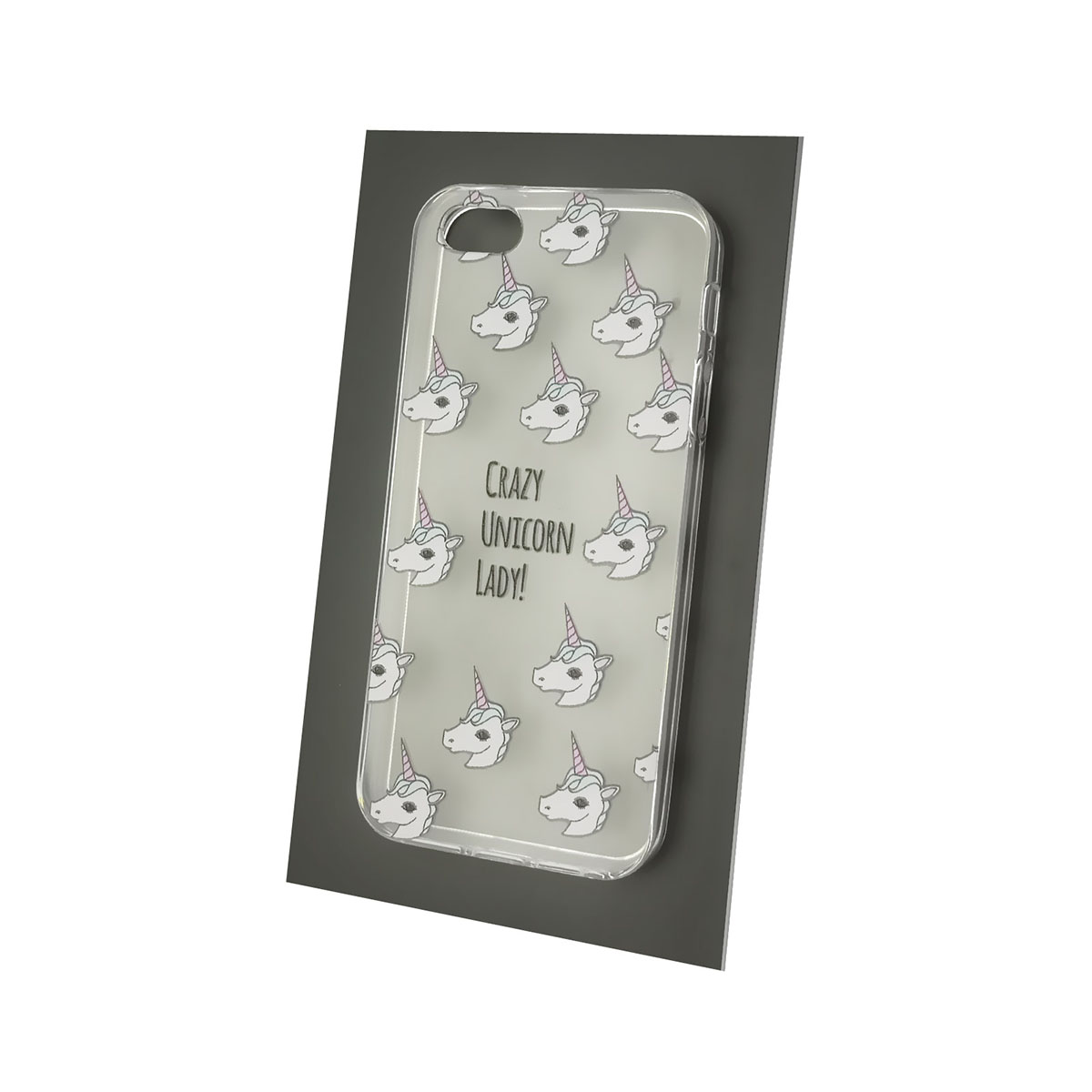 Чехол накладка для APPLE iPhone 5, iPhone 5G, iPhone 5S, iPhone SE, силикон, рисунок Crazy Unicorn Lady Единорог.