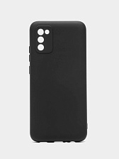 Чехол накладка для SAMSUNG Galaxy A02S (SM-A025F), защита камер, силикон, цвет черный