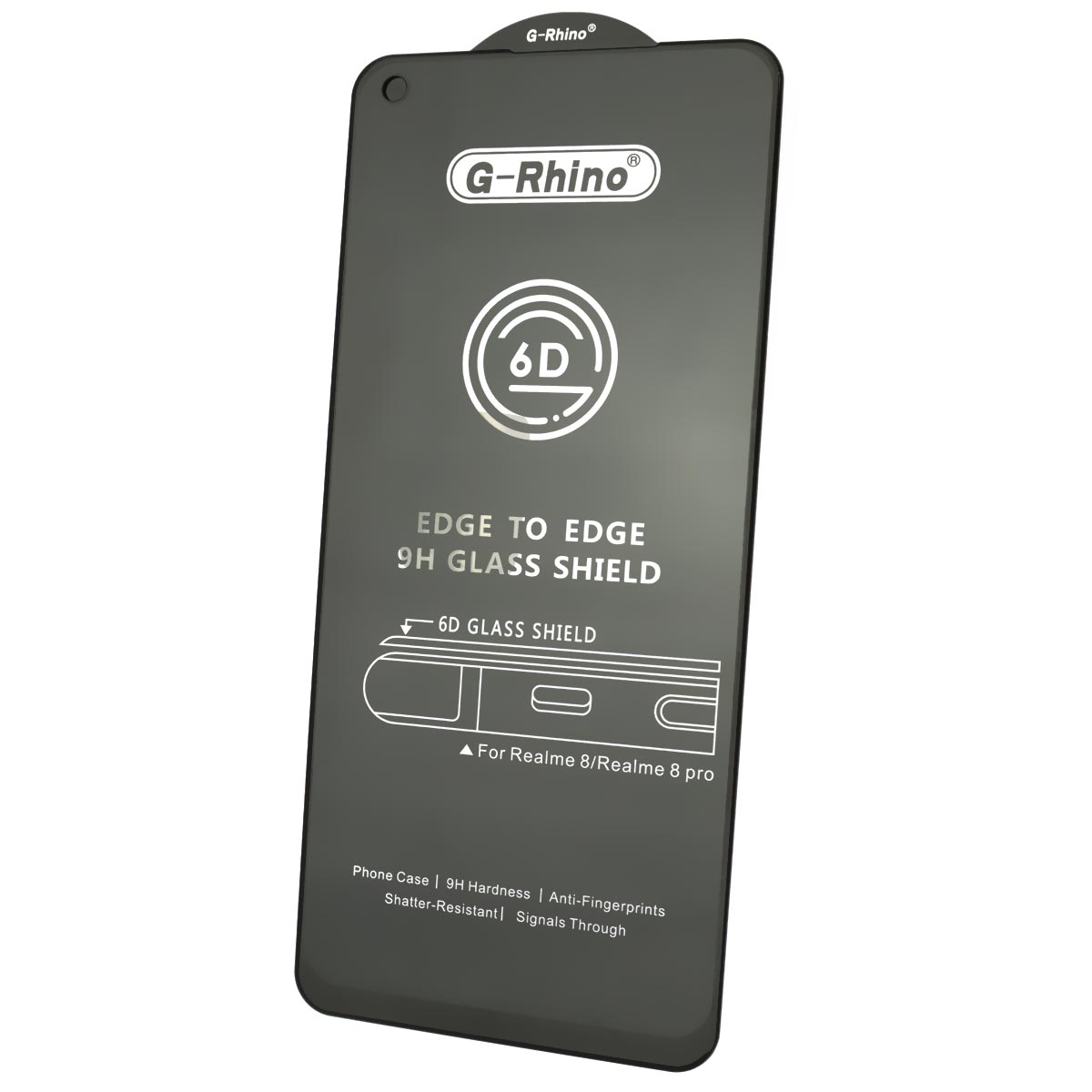 Защитное стекло 6D G-Rhino для Realme 8, Realme 8 Pro, Realme 10, цвет окантовки черный