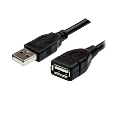Удлинитель USB 2.0 AM-AF, длина 1.5 метра, цвет черный