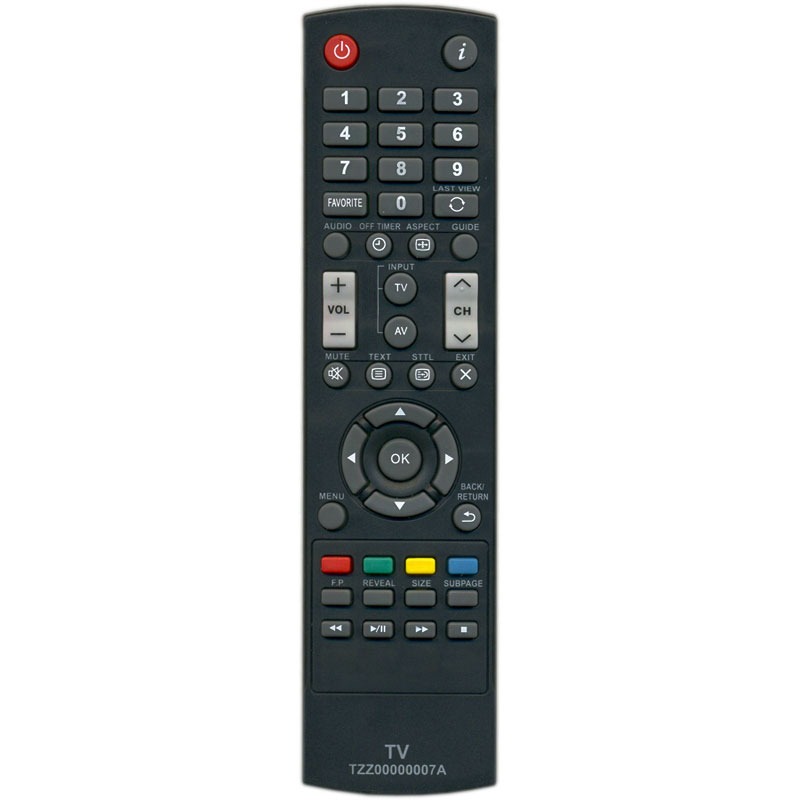 Пульт ДУ для PANASONIC TZZ00000007A подходит к следующим моделям: TX-L24C5E, TX-L32C5B, TX-L32C5ES, TX-L42U5B, TX-LR19X5, TX-LR24X5, TX-LR32C5, TX-LR32U5.