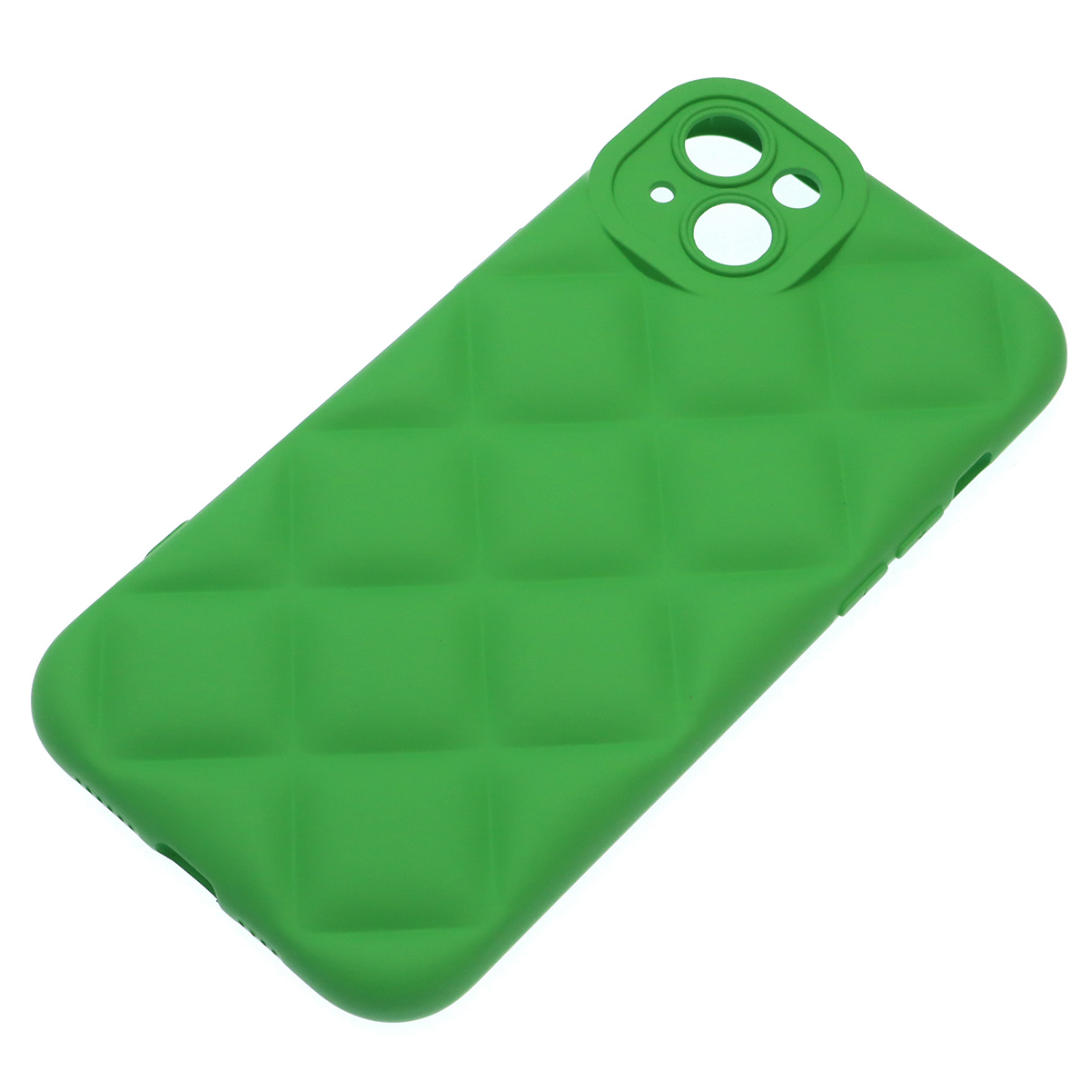 Чехол накладка для APPLE iPhone 14 Plus (6.7"), силикон, 3D ромб, цвет зеленый Чехол накладка для APPLE iPhone 14 Plus (6.7"), силикон, 3D ромб, цвет зеленый
