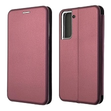Чехол книжка STYLISH для SAMSUNG Galaxy S21 (SM-G991), экокожа, визитница, цвет бордовый