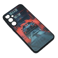 Чехол накладка для SAMSUNG Galaxy A55, пластик, силикон, защита камеры, рисунок БМВ