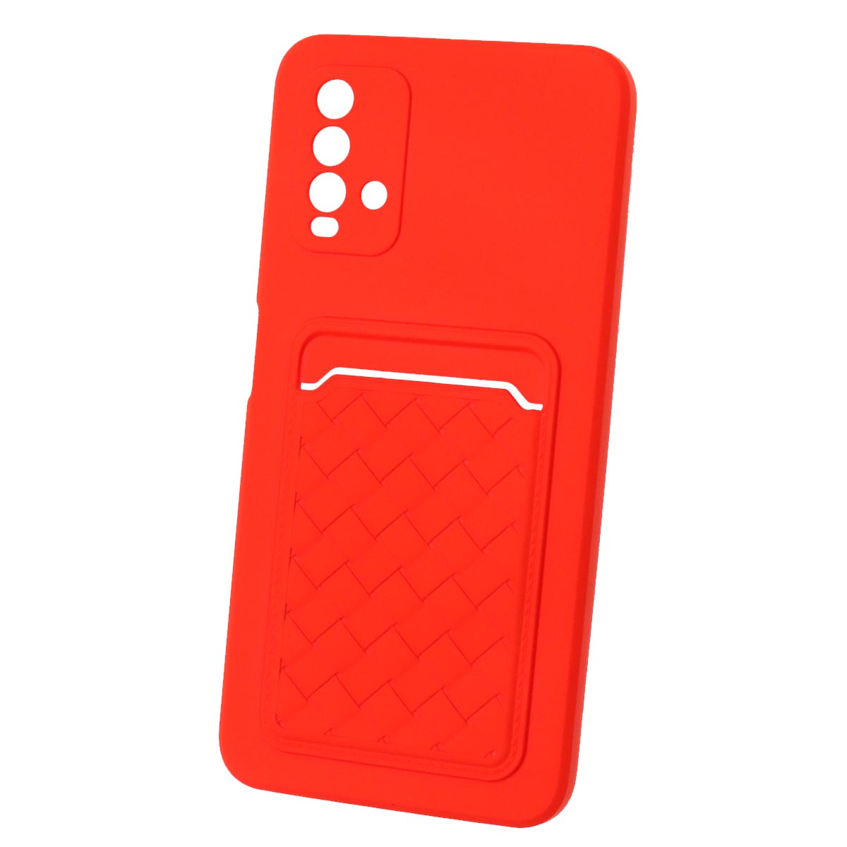 Чехол накладка CARD CASE для XIAOMI Redmi 9T, силикон, отдел для карт, цвет красный Чехол накладка CARD CASE для XIAOMI Redmi 9T, силикон, отдел для карт, цвет красный