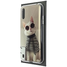 Чехол накладка Vinil для SAMSUNG Galaxy M01 (SM-M015) силикон, рисунок Cat, цвет серый Чехол накладка Vinil для SAMSUNG Galaxy M01 (SM-M015) силикон, рисунок Cat, цвет серый
