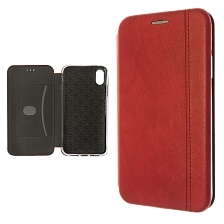 Чехол книжка VINTAGE LiNE для APPLE iPhone XR, экокожа, цвет красный. Чехол книжка VINTAGE LiNE для APPLE iPhone XR, экокожа, цвет красный.