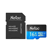 Карта памяти MicroSDHC 16GB NETAC P500 Standard Class 10 UHS-I, 90 Mb/s, SD адаптер Карта памяти MicroSDHC 16GB NETAC P500 Standard Class 10 UHS-I, 90 Mb/s, SD адаптер