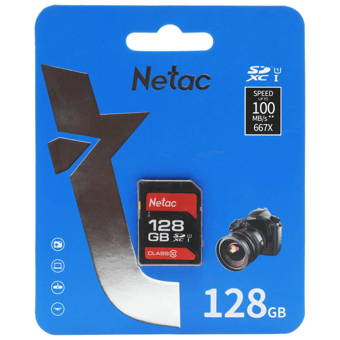 Карта памяти SDXC 128GB NETAC P600 Class 10 U1 (100 Mb/s), цвет черный Карта памяти SDXC 128GB NETAC P600 Class 10 U1 (100 Mb/s), цвет черный