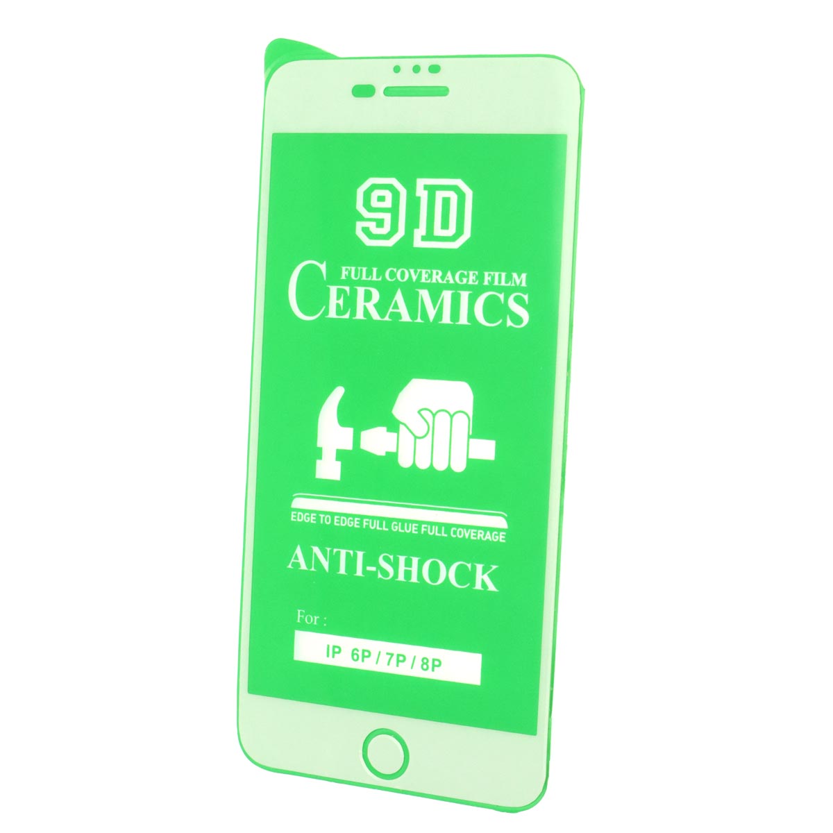 Защитное стекло 9D Ceramics для APPLE iPhone 6 Plus, iPhone 7 Plus, iPhone 8 Plus, цвет окантовки белый Защитное стекло 9D Ceramics для APPLE iPhone 6 Plus, iPhone 7 Plus, iPhone 8 Plus, цвет окантовки белый