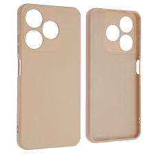 Чехол накладка NANO для TECNO Spark 10, TECNO Spark 10C, защита камеры, силикон, бархат, цвет розовый песок