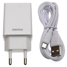 СЗУ (Сетевое зарядное устройство) REMAX RP-U95, 2.4A, 1 USB, кабель Micro USB, длина 1м, цвет белый СЗУ (Сетевое зарядное устройство) REMAX RP-U95, 2.4A, 1 USB, кабель Micro USB, длина 1м, цвет белый