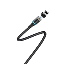Магнитный кабель BOROFONE BU16 Magnetic, 2.4A, коннектор APPLE Lightning 8 pin, кабель 1.2 метра, цвет черный