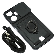 Чехол накладка VERSATILE 3 в 1 для XIAOMI Redmi 13, POCO M6 4G, цвет черный