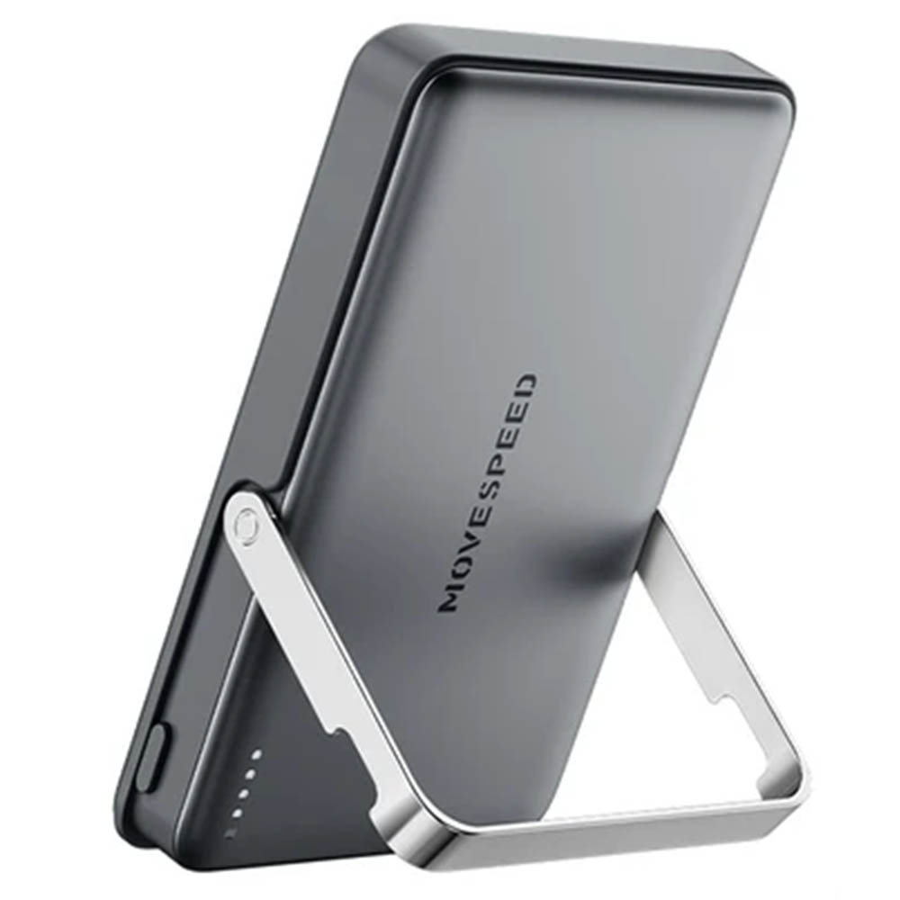 Внешний портативный аккумулятор с держателем, Power Bank MOVESPEED S10 Pro, Magsafe, 10000 mAh, цвет космически серый Внешний портативный аккумулятор с держателем, Power Bank MOVESPEED S10 Pro, Magsafe, 10000 mAh, цвет космически серый