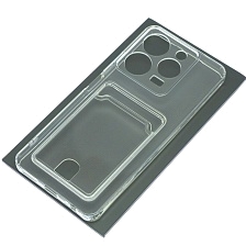 Чехол накладка CARD CASE для TECNO Spark 10 Pro, защита камеры, силикон, отдел для карт, цвет прозрачный Чехол накладка CARD CASE для TECNO Spark 10 Pro, защита камеры, силикон, отдел для карт, цвет прозрачный