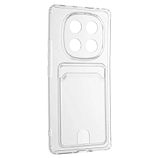 Чехол накладка CARD CASE для XIAOMI Redmi Note 14 Pro 4G, защита камеры, силикон, отдел для карт, цвет прозрачный