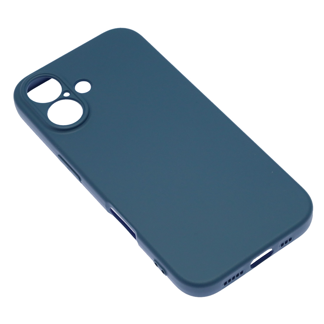 Чехол накладка NANO для APPLE iPhone 16 (6.1"), защита камеры, силикон, бархат, цвет темно синий