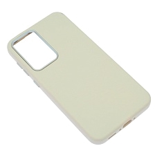 Чехол накладка для SAMSUNG Galaxy A36, Galaxy A56, силикон, пластик, текстура кожи, бархат, цвет молочный