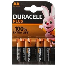 Батарейка Duracell Plus AA LR6-BL4 Alkaline 1.5V