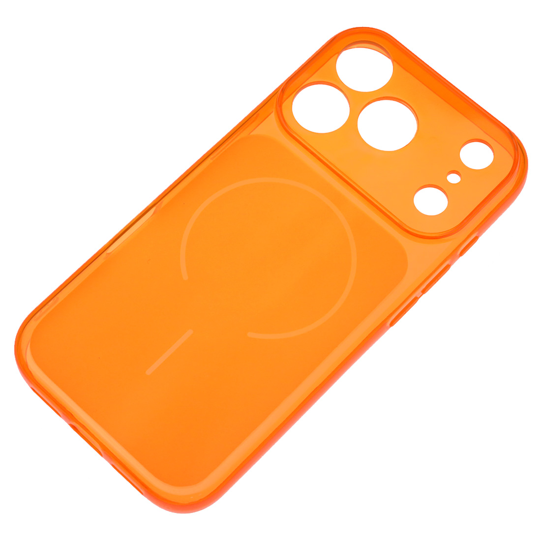 Чехол накладка EMILY для APPLE iPhone 17 Pro, защита камеры, силикон, цвет прозрачно оранжевый