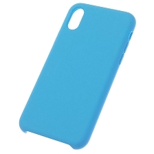 Чехол накладка Silicon Case для APPLE iPhone X, iPhone XS, силикон, бархат, цвет голубой Чехол накладка Silicon Case для APPLE iPhone X, iPhone XS, силикон, бархат, цвет голубой
