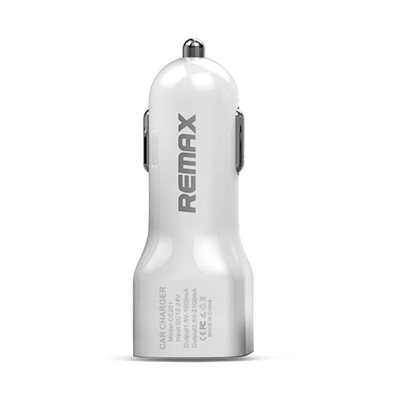 REMAX RCC-201 Автомобильное зарядное устройство 2USB 2.1A Mini Car Charger mini, цвет белый | ВСЁ ПО 100