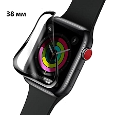 Защитная пленка, стекло PMMA WF для APPLE Watch 38 мм, нано-полимер, цвет окантовки черный Защитная пленка, стекло PMMA WF для APPLE Watch 38 мм, нано-полимер, цвет окантовки черный