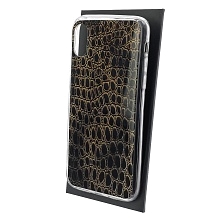 Чехол накладка для APPLE iPhone X, iPhone XS, силикон, глянцевый, рисунок Коричневая кожа Чехол накладка для APPLE iPhone X, iPhone XS, силикон, глянцевый, рисунок Коричневая кожа