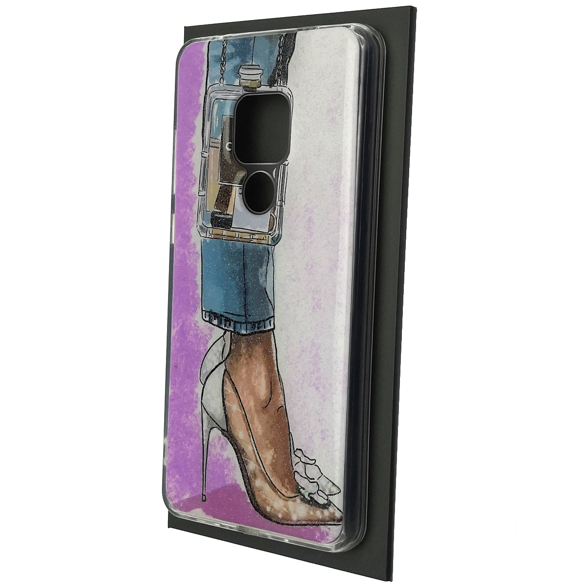 Чехол накладка для HUAWEI Mate 20, силикон, глянцевый, блестки, рисунок Туфли сумка джинсы Чехол накладка для HUAWEI Mate 20, силикон, глянцевый, блестки, рисунок Туфли сумка джинсы