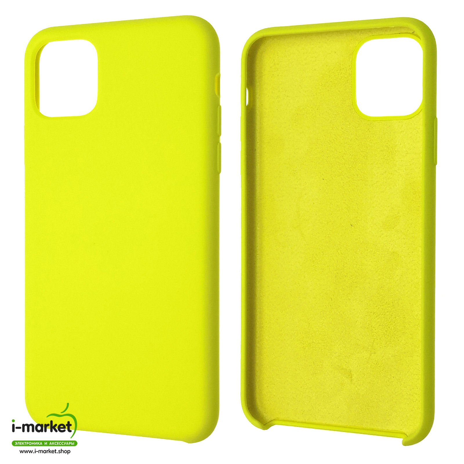 Чехол накладка Silicon Case для APPLE iPhone 11 Pro MAX 2019, силикон, бархат, цвет желтый