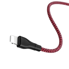 Кабель BOROFONE BX39 Beneficial Lightning 8-pin, 2.4A, длина 1 метр, нейлоновая оплетка, цвет черно красный Кабель BOROFONE BX39 Beneficial Lightning 8-pin, 2.4A, длина 1 метр, нейлоновая оплетка, цвет черно красный