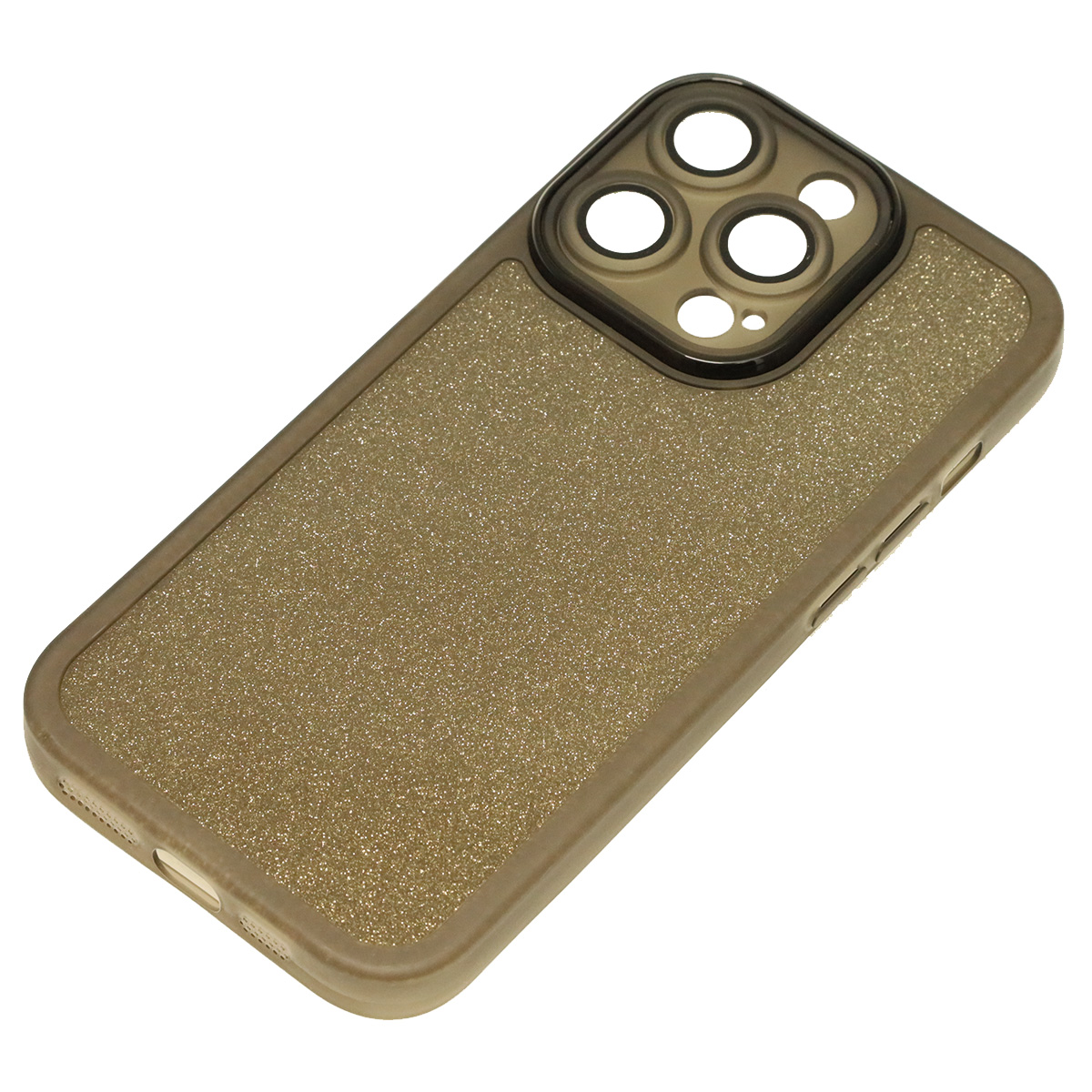 Чехол накладка Shine для APPLE iPhone 14 Pro, силикон, блестки, защита камеры, цвет черно золотистый Чехол накладка Shine для APPLE iPhone 14 Pro, силикон, блестки, защита камеры, цвет черно золотистый