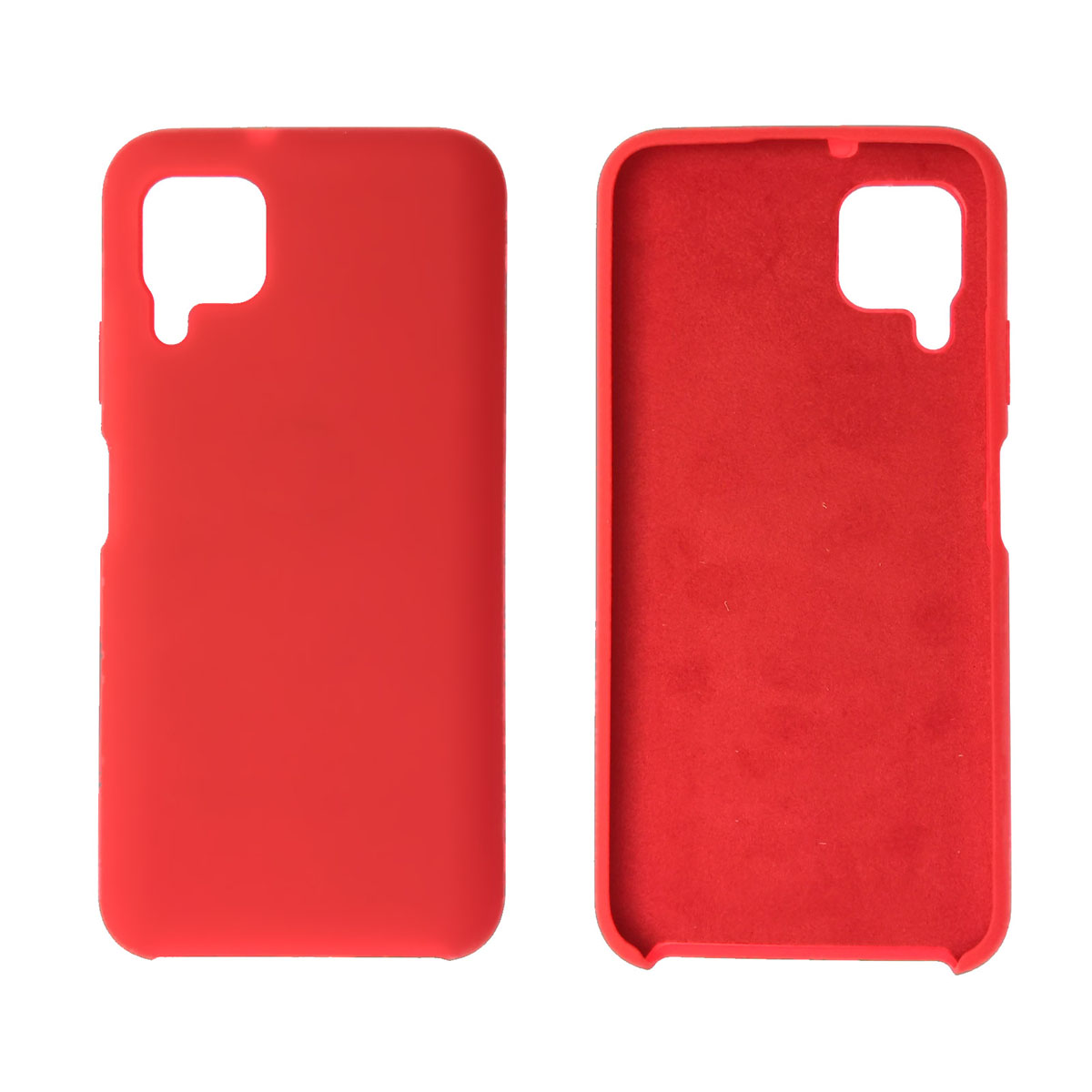 Чехол накладка Silicon Cover для HUAWEI P40 Lite, Nova 6 SE, Nova 7i, силикон, бархат, цвет красный.