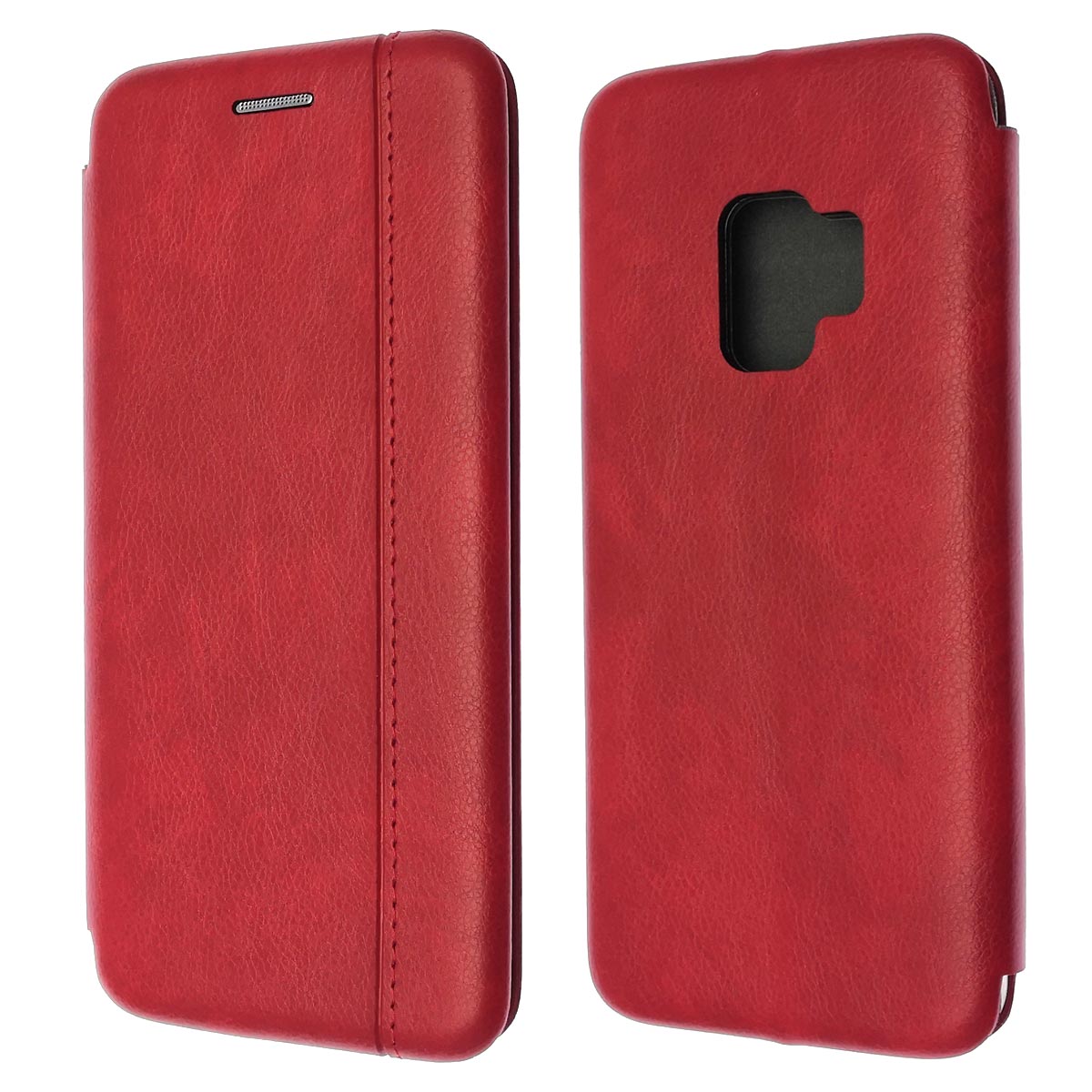 Чехол книжка для SAMSUNG Galaxy S9 (SM-G960), экокожа, визитница, цвет красный. Чехол книжка для SAMSUNG Galaxy S9 (SM-G960), экокожа, визитница, цвет красный.