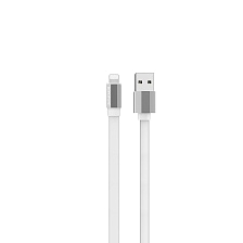Кабель BOROFONE BU8 Glory APPLE Lightning 8 pin, 2.4A, длина 1.2 метра, силикон, плоский, цвет белый Кабель BOROFONE BU8 Glory APPLE Lightning 8 pin, 2.4A, длина 1.2 метра, силикон, плоский, цвет белый