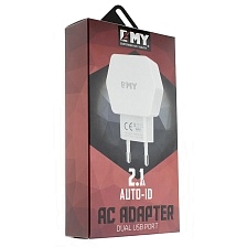СЗУ EMY MY-261 DC 5V - 2.1A (10W) 2xUSB цвет белый + кабель Apple lightning 8 pin 1 метр TIGER. СЗУ EMY MY-261 DC 5V - 2.1A (10W) 2xUSB цвет белый + кабель Apple lightning 8 pin 1 метр TIGER.