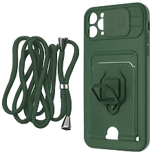 Чехол накладка MULTI FUNCTION 4 в 1 для APPLE iPhone 11 Pro MAX (6.5), цвет темно зеленый Чехол накладка MULTI FUNCTION 4 в 1 для APPLE iPhone 11 Pro MAX (6.5), цвет темно зеленый