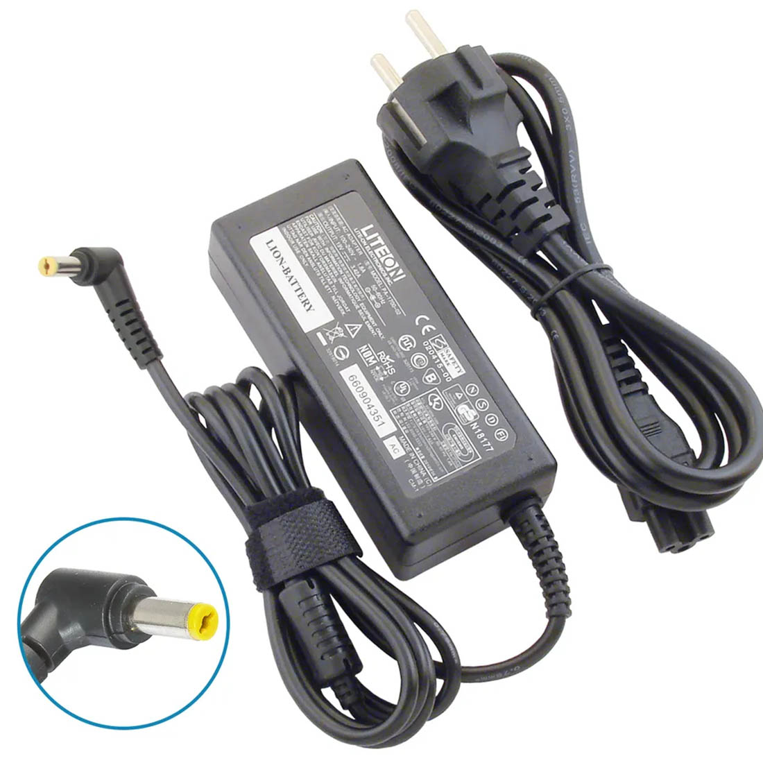 Блок питания для ноутбука Acer 19V 3.16A 60W (5.5*1.7) PA-1700-02, цвет черный