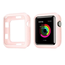 Чехол для APPLE Watch 4, 44 мм, силикон, мягкий, цвет розовый. Чехол для APPLE Watch 4, 44 мм, силикон, мягкий, цвет розовый.