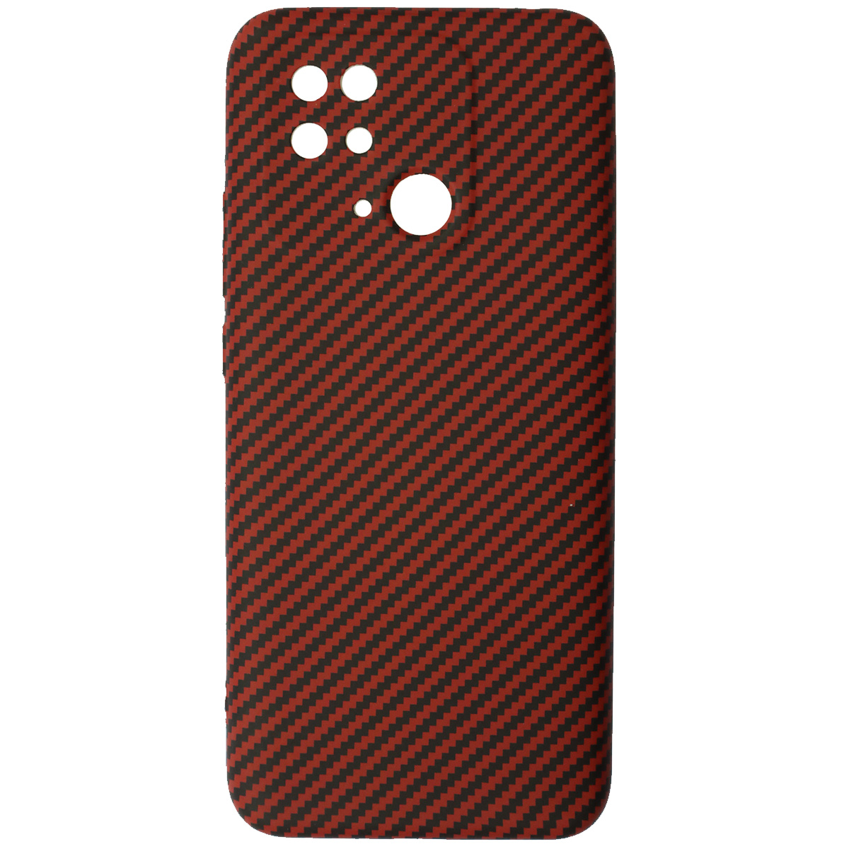 Чехол накладка KING для XIAOMI Redmi 10C, POCO C40, силикон, бархат, карбон, цвет красный