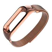 Ремешок для Xiaomi Mi Band 5, миланская петля, металл, цвет розовое золото Ремешок для Xiaomi Mi Band 5, миланская петля, металл, цвет розовое золото