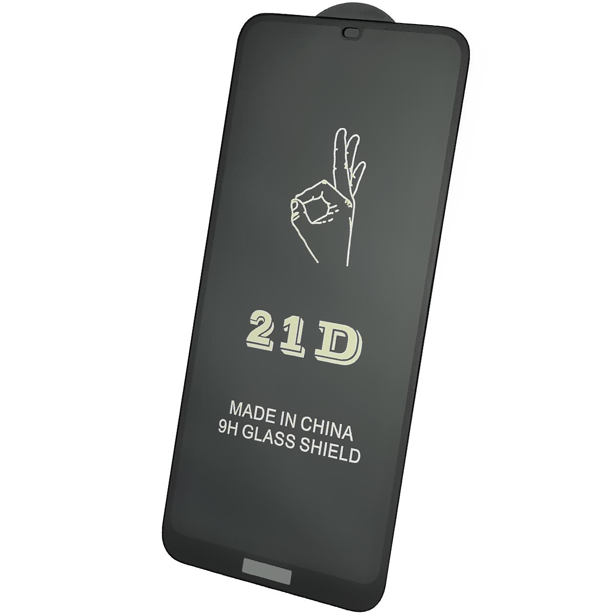 Защитное стекло 21D FULL GLUE BEST для HUAWEI Honor 8C (JAT-LX1/L29), цвет окантовки черный.